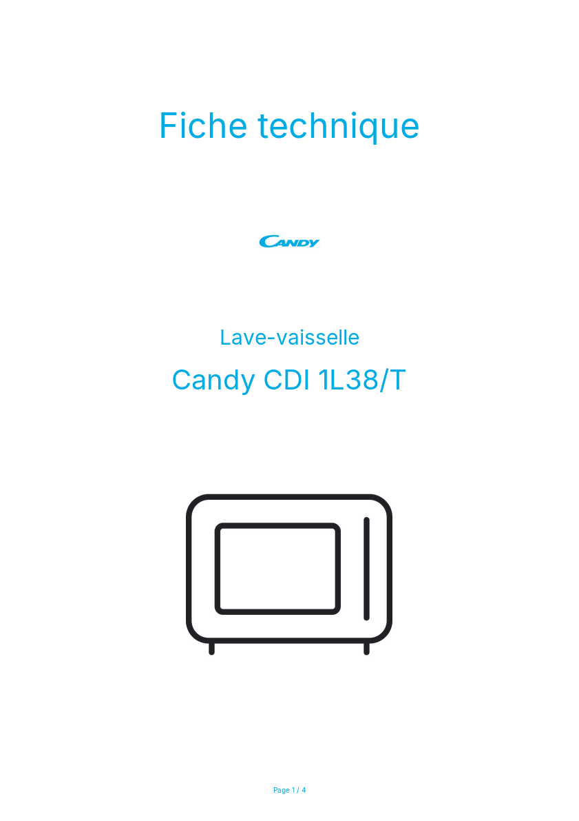 Image de la première page du manuel de l'appareil CDI 1L38/T