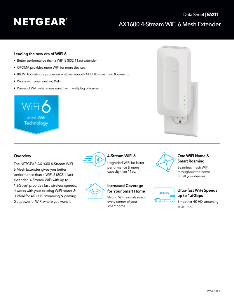 Page n°1 - Fiche technique Netgear EAX11v2