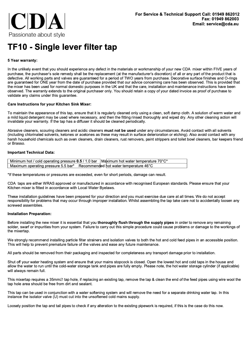 Page 1 de la notice Manuel utilisateur CDA TF10CH