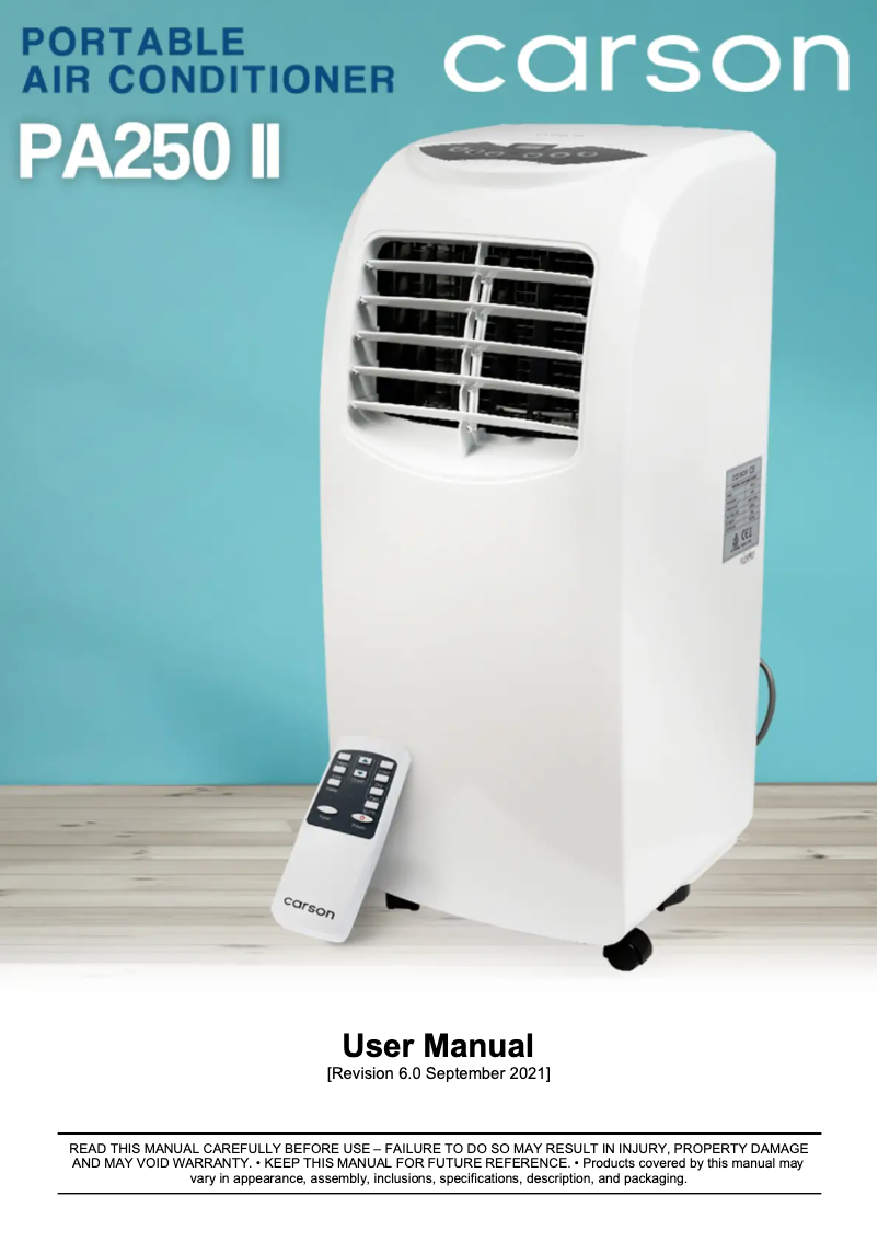 Image de la première page du manuel de l'appareil PA250 II