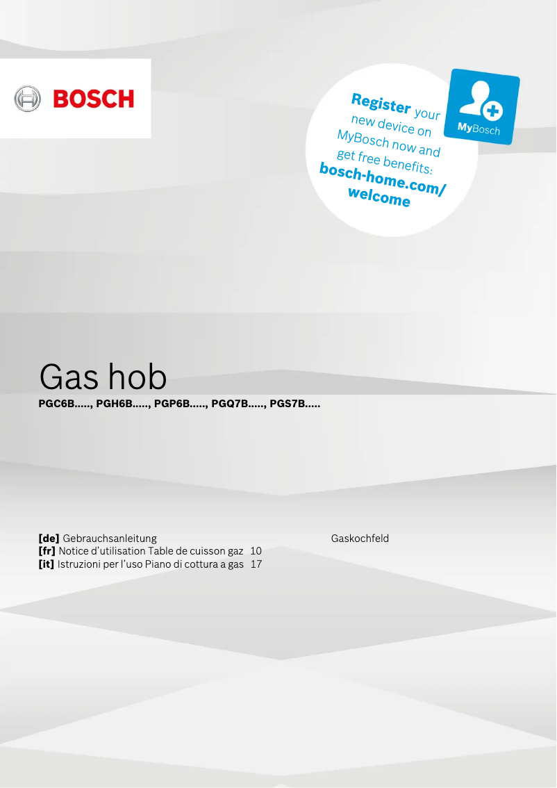 Page n°1 - Manuel utilisateur Bosch PGP6B5B80N