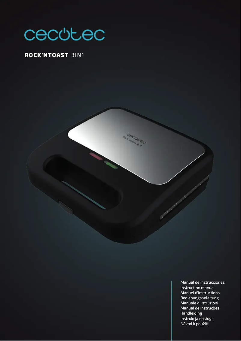 Page 1 de la notice Manuel utilisateur Cecotec Rock'n Toast 1000 3in1