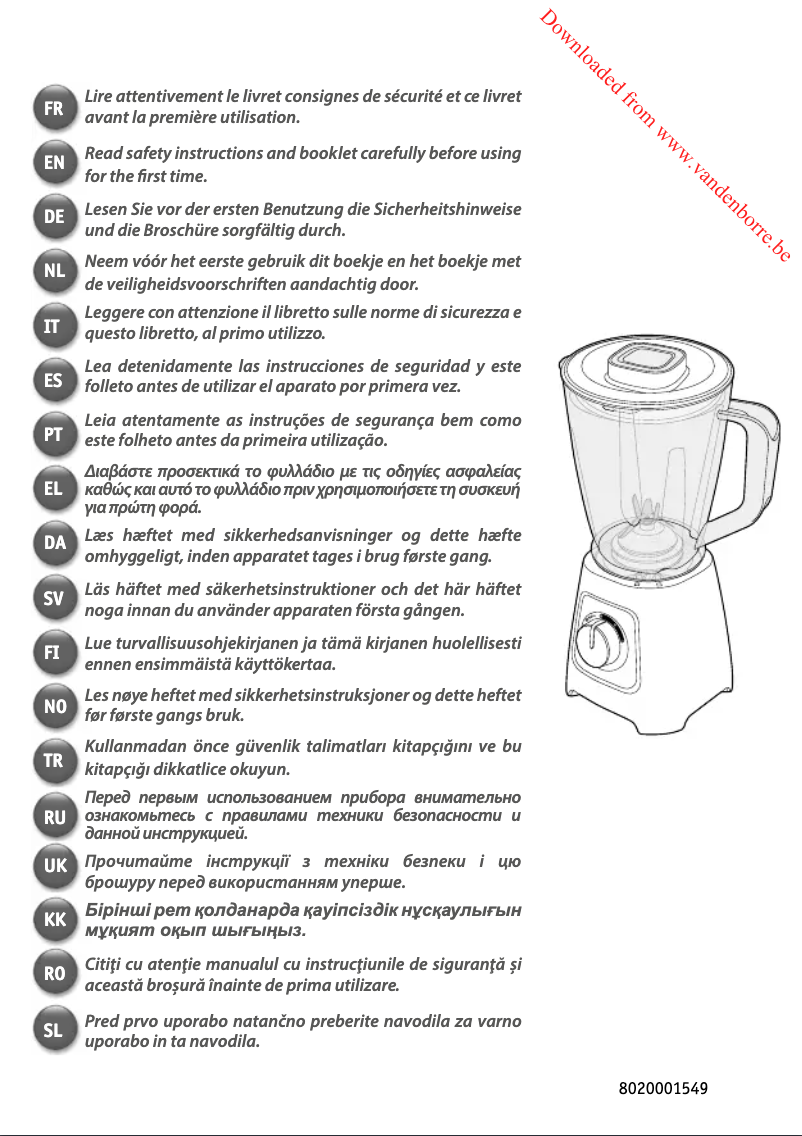 Page 1 de la notice Manuel utilisateur Moulinex BlendForce 2 Powelix