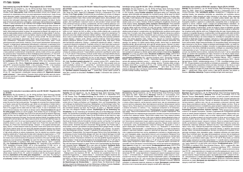 Page n°1 - Manuel utilisateur Yato YT-7380