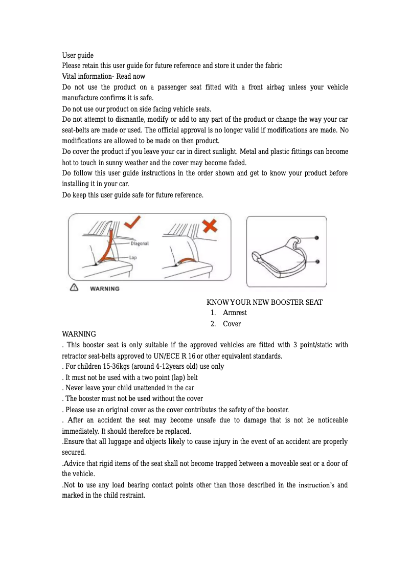 Page 1 de la notice Manuel utilisateur Axkid Mate