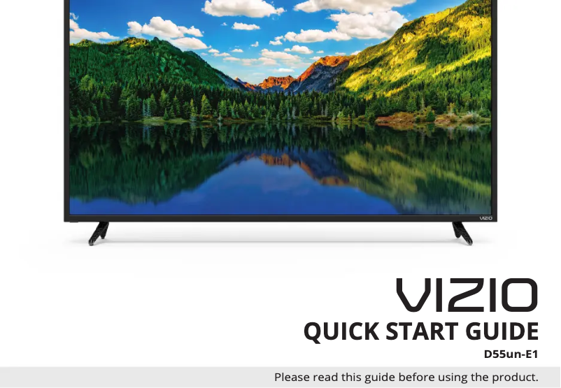 Page 1 de la notice Guide de démarrage rapide VIZIO D55un-E1