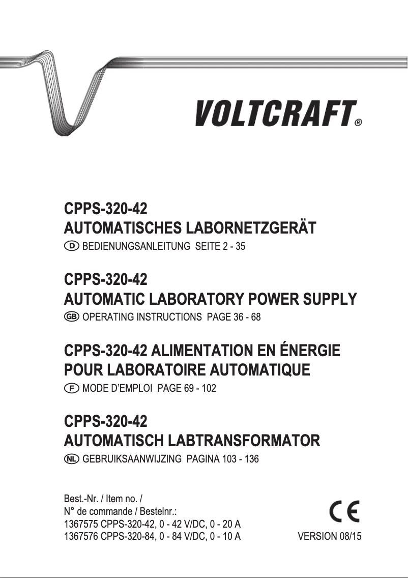 Image de la première page du manuel de l'appareil CPPS-320-42