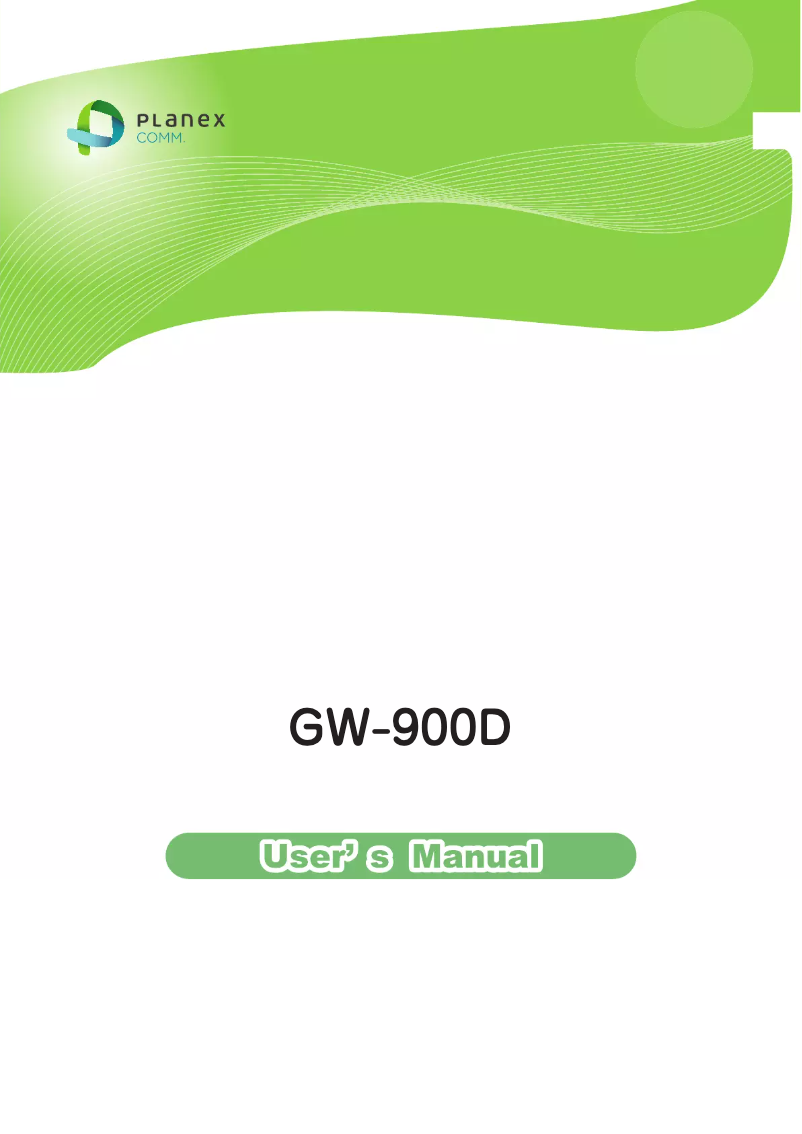 Image de la première page du manuel de l'appareil GW-900D