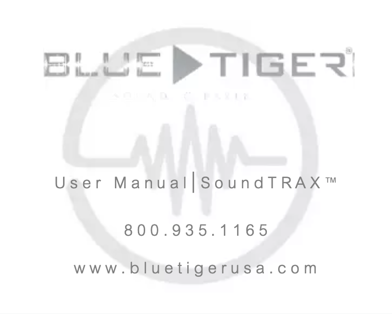 Page n°1 - Manuel utilisateur Blue Tiger Sound TRAX