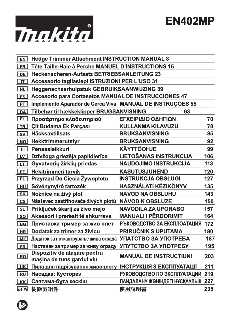 Page 1 de la notice Manuel utilisateur Makita EN402MP