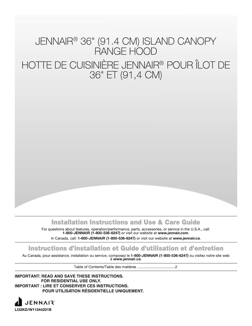 Image de la première page du manuel de l'appareil JXI8536HS