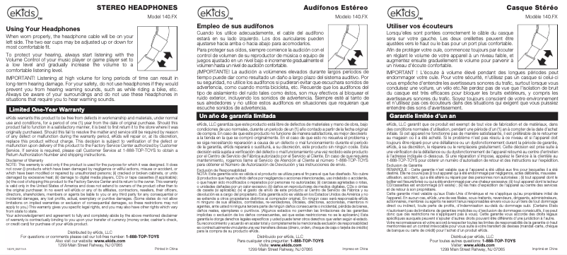 Page 1 de la notice Manuel utilisateur eKids SW-140