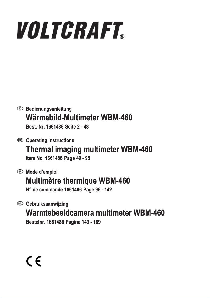 Page n°1 - Manuel utilisateur Voltcraft WBM-460