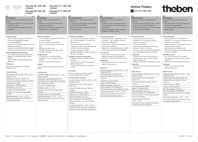 Page n°1 - Manuel utilisateur Theben theLeda S17-100L