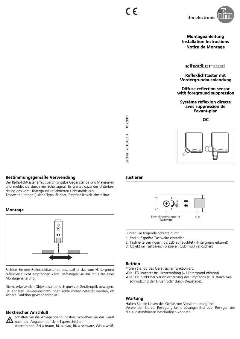 Page 1 de la notice Manuel utilisateur IFM OC5219