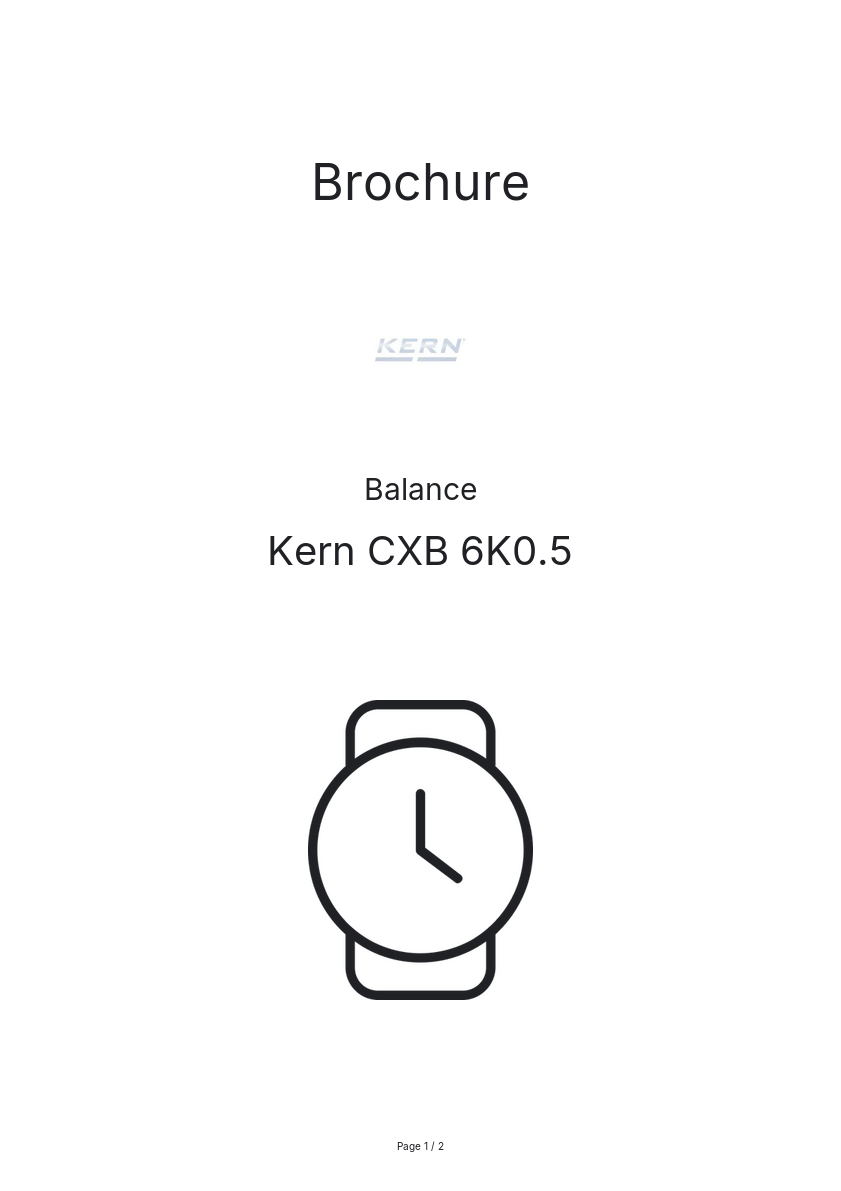 Page n°1 - Brochure Kern CXB 6K0.5