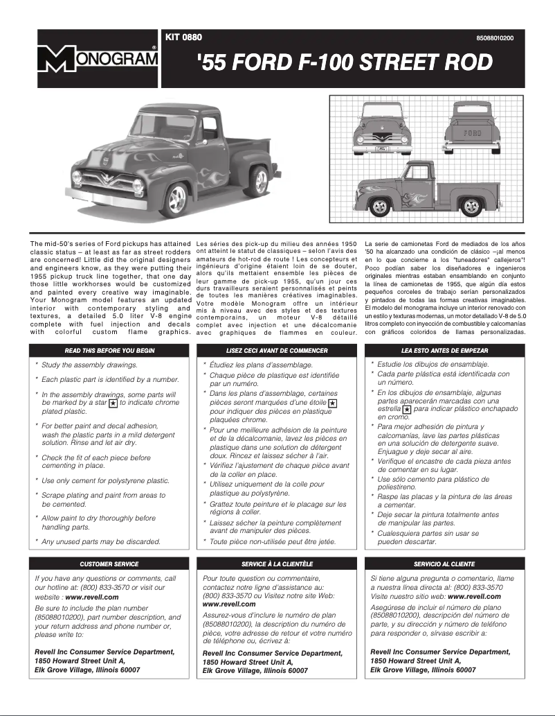 Page 1 de la notice Manuel utilisateur Revell '55 Ford F-100 Street Rod