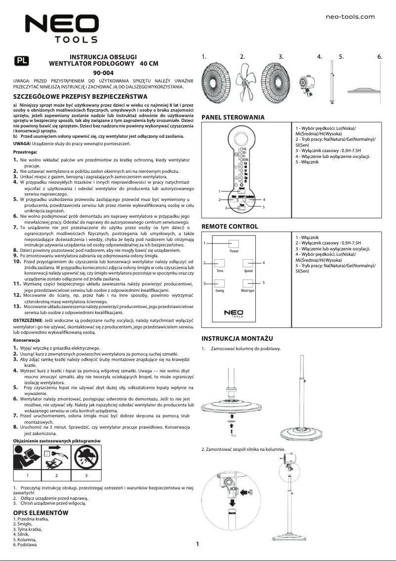 Page 1 de la notice Manuel utilisateur Neo 90-004