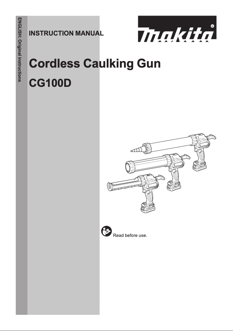 Page n°1 - Manuel utilisateur Makita CG100DWAEA