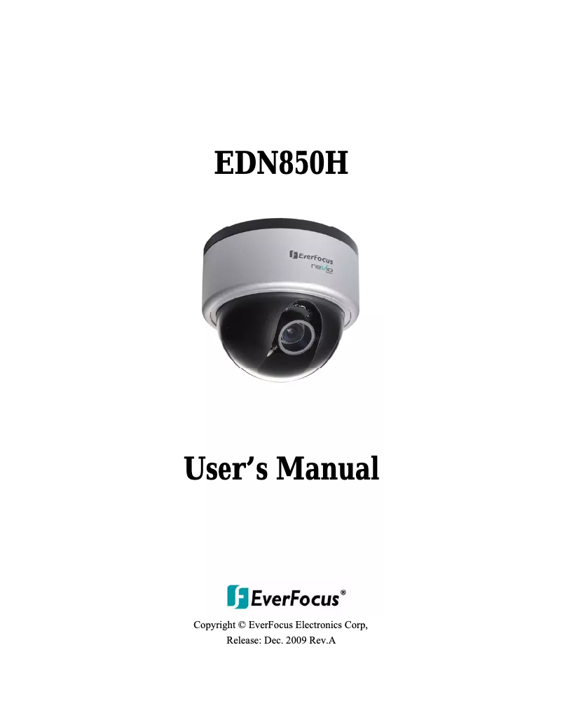 Image de la première page du manuel de l'appareil EDN850H