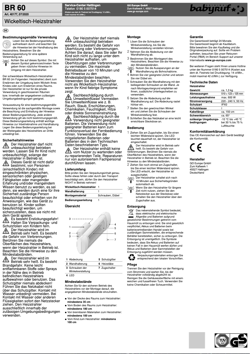 Page 1 de la notice Manuel utilisateur Hartig & Helling BR 60