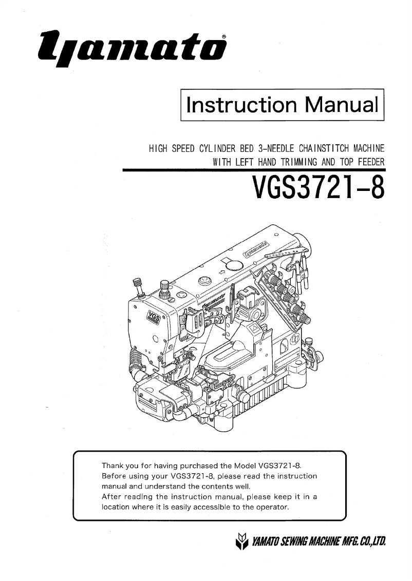 Page 1 de la notice Manuel utilisateur Yamato VGS3721-8