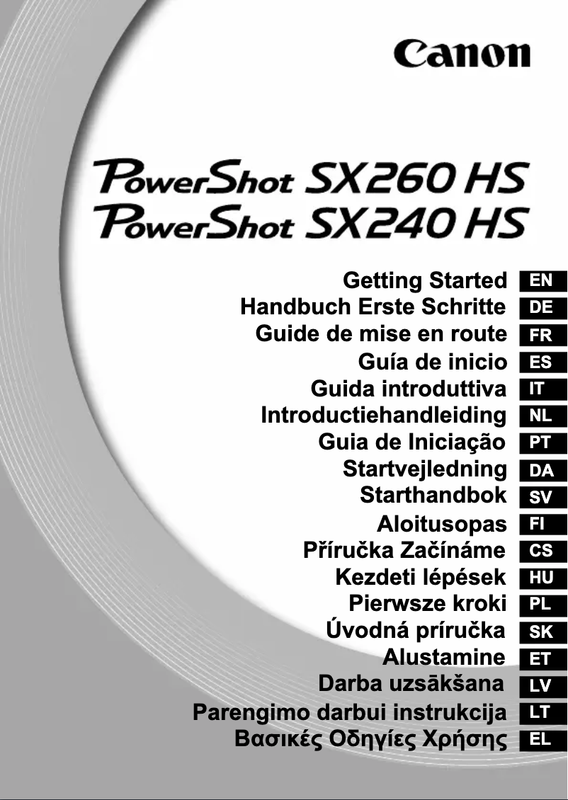 Page 1 de la notice Manuel utilisateur Canon PowerShot SX240 HS