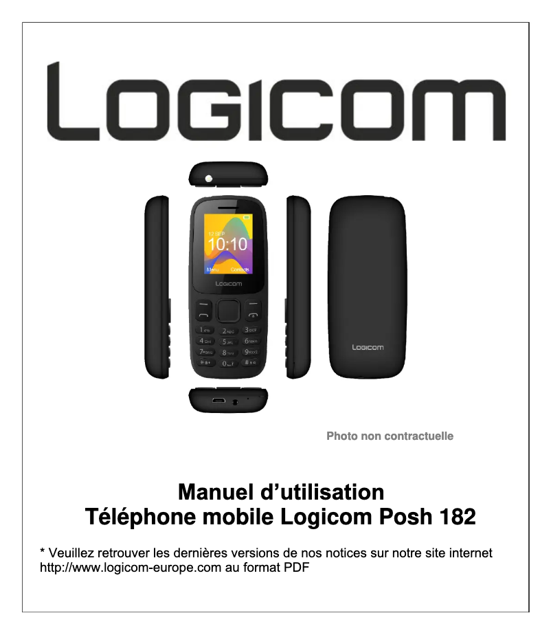 Page 1 de la notice Manuel utilisateur Logicom Le Posh 182