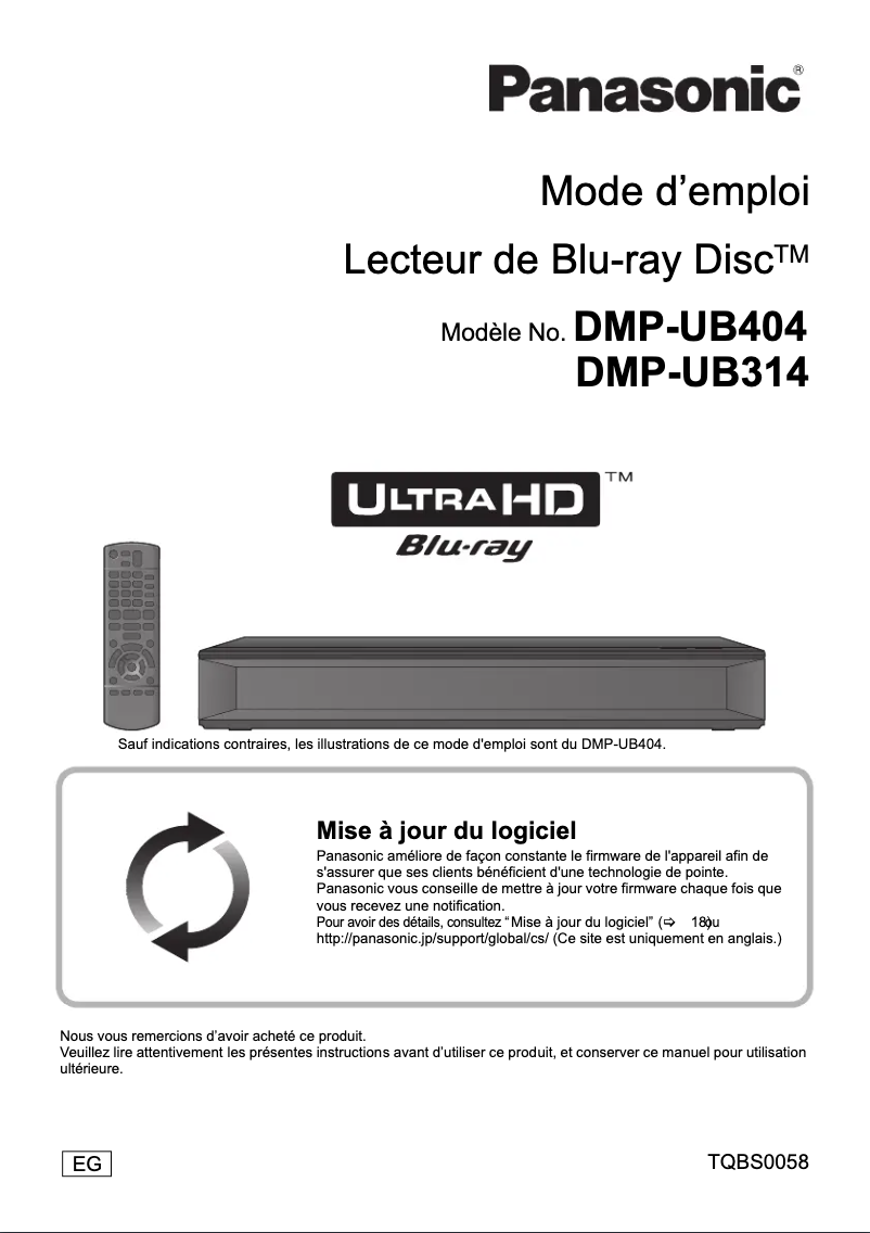 First page image of the manual for DMP-UB314