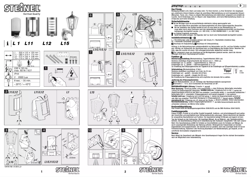 Page n°1 - Manuel utilisateur Steinel L11