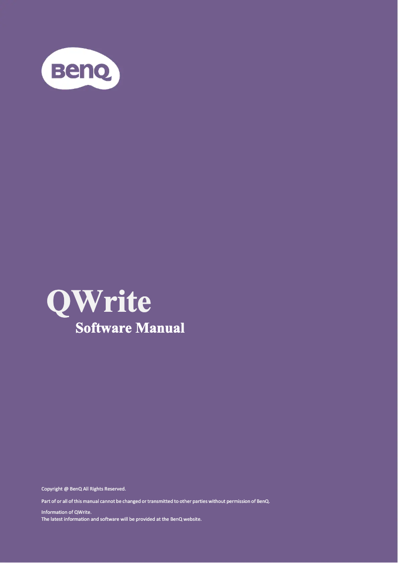 Page n°1 - Manuel utilisateur BenQ QWrite