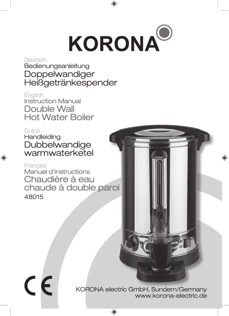 Page n°1 - Manuel utilisateur Korona 48015