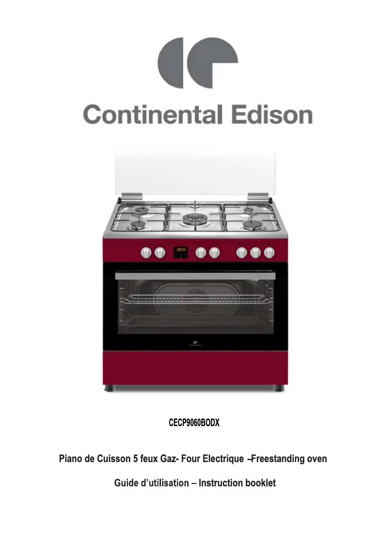Page 1 de la notice Manuel utilisateur Continental Edison CECP9060BODX