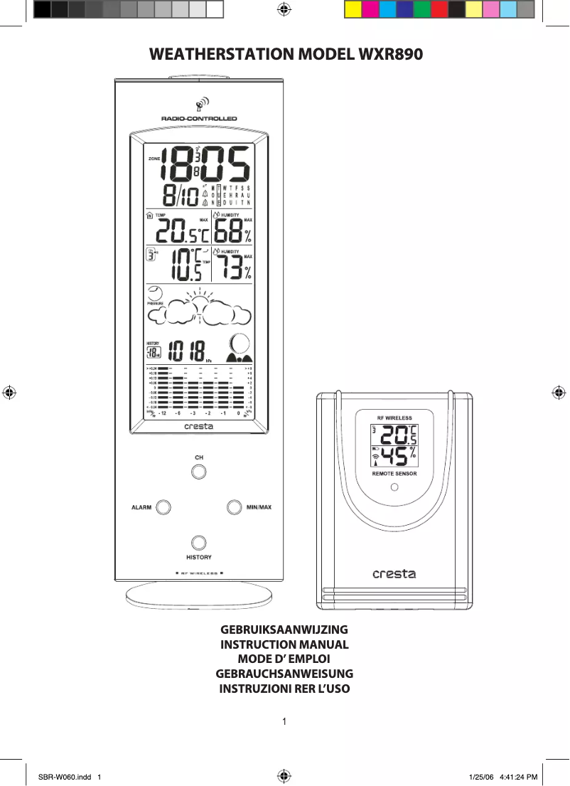 Page 1 de la notice Manuel utilisateur Cresta WXR890