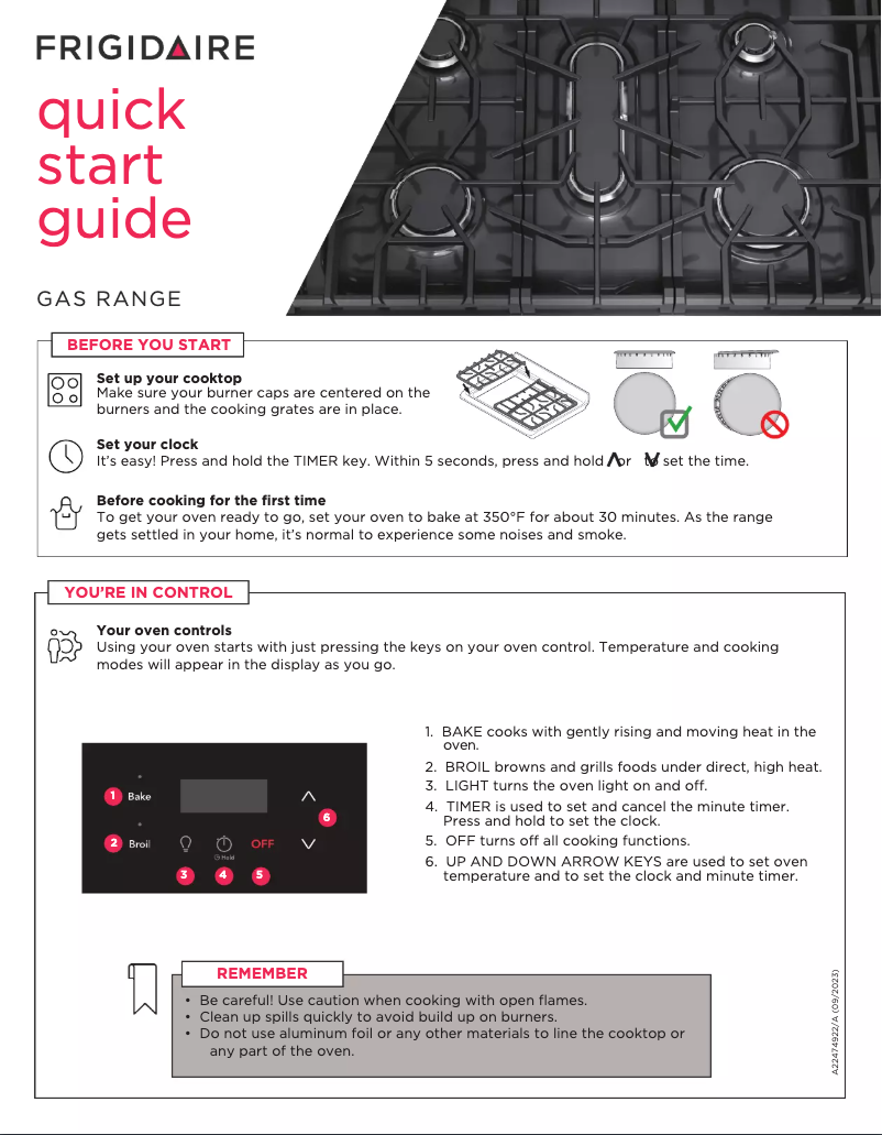 Image de la première page du manuel de l'appareil FCRG3051BS