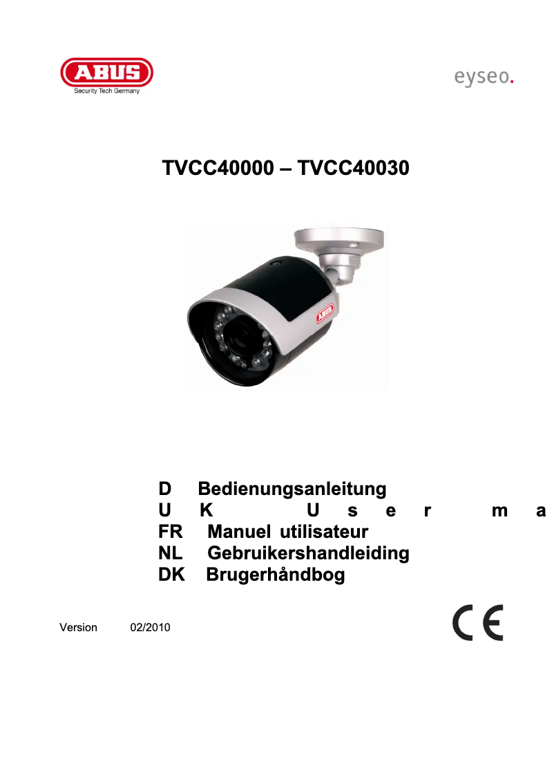 Image de la première page du manuel de l'appareil TVCC40000