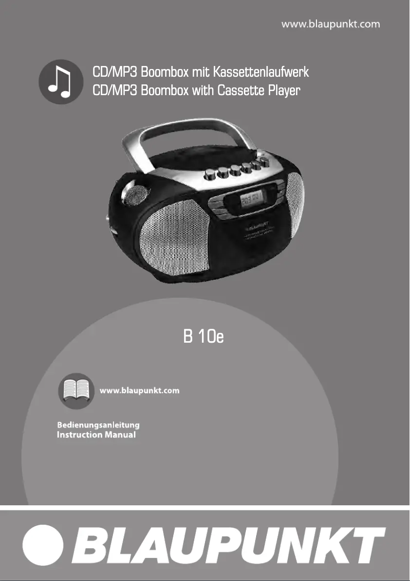 Page 1 de la notice Manuel utilisateur Blaupunkt B10BL