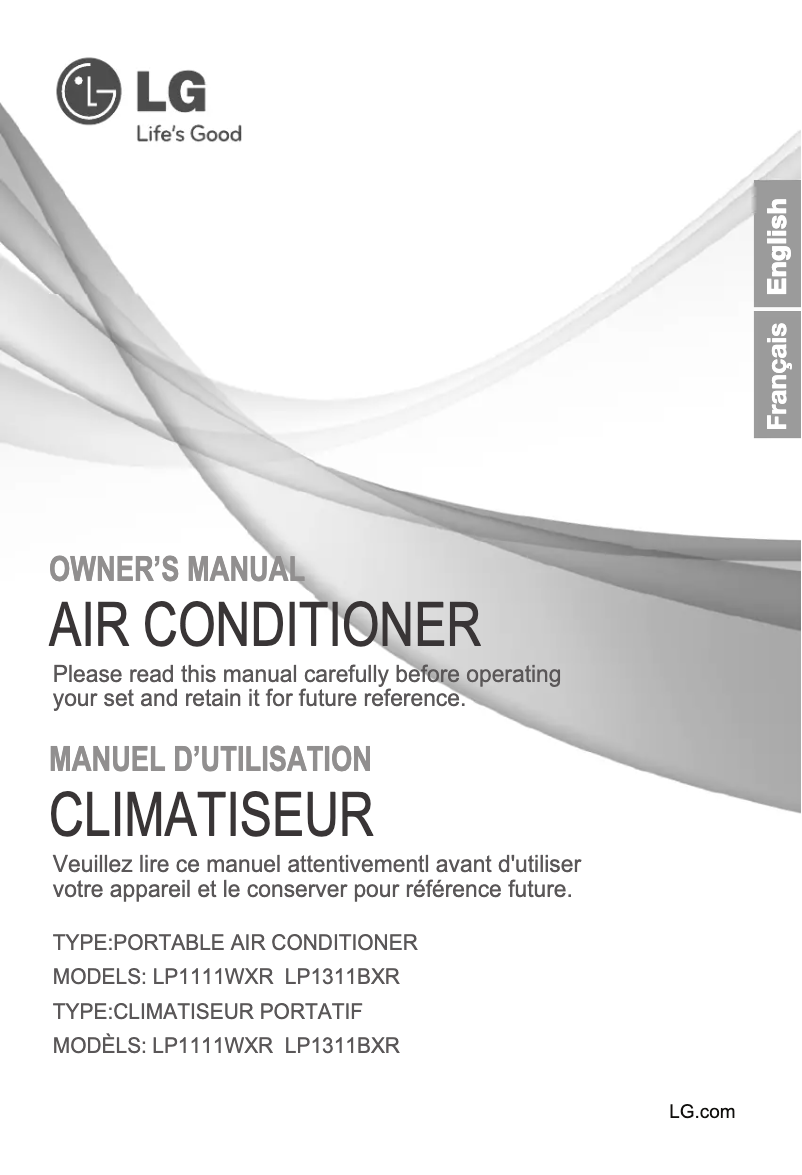 Page 1 de la notice Manuel utilisateur LG LP1111WXR