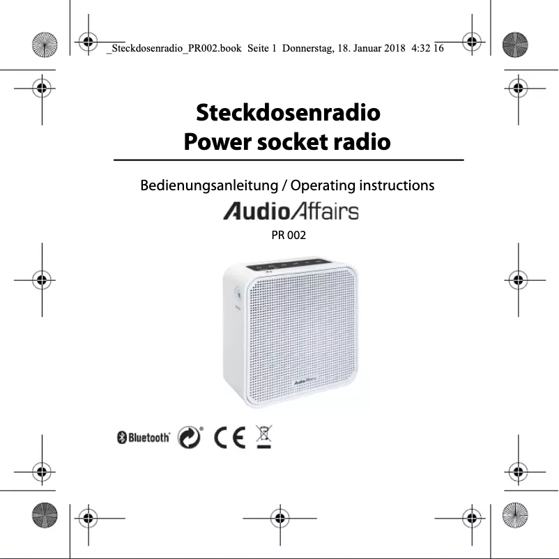 Page 1 de la notice Manuel utilisateur AudioAffairs PR 002