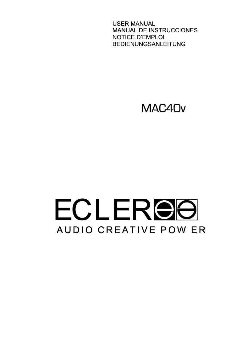 Image de la première page du manuel de l'appareil MAC 40v