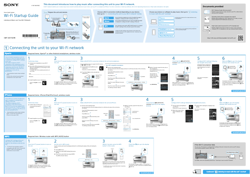 Page 1 de la notice Guide d'installation Sony CMT-SX7