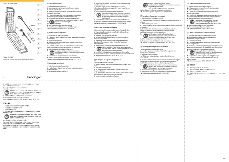 Imagen de la primera página del manual del dispositivo CB100 Guitar