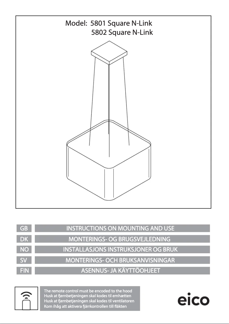 Page 1 de la notice Manuel utilisateur Eico Square W - Link