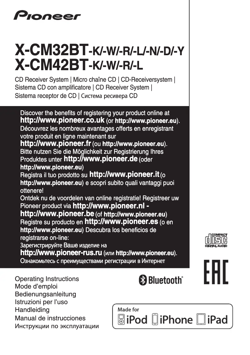 Page n°1 - Manuel utilisateur Pioneer X-CM32BT-D