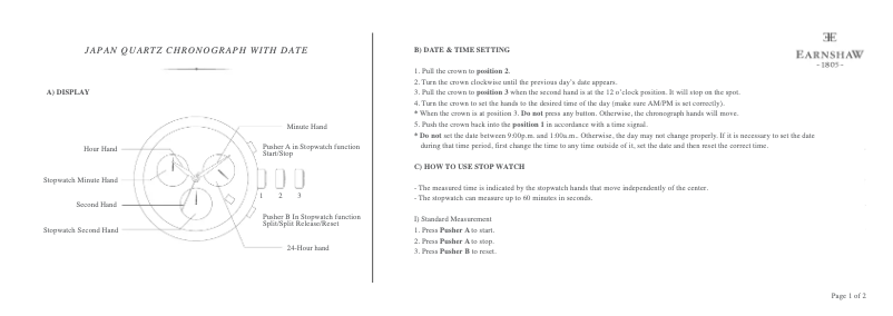 Page 1 de la notice Manuel utilisateur Earnshaw Beaufort ES-8051-06