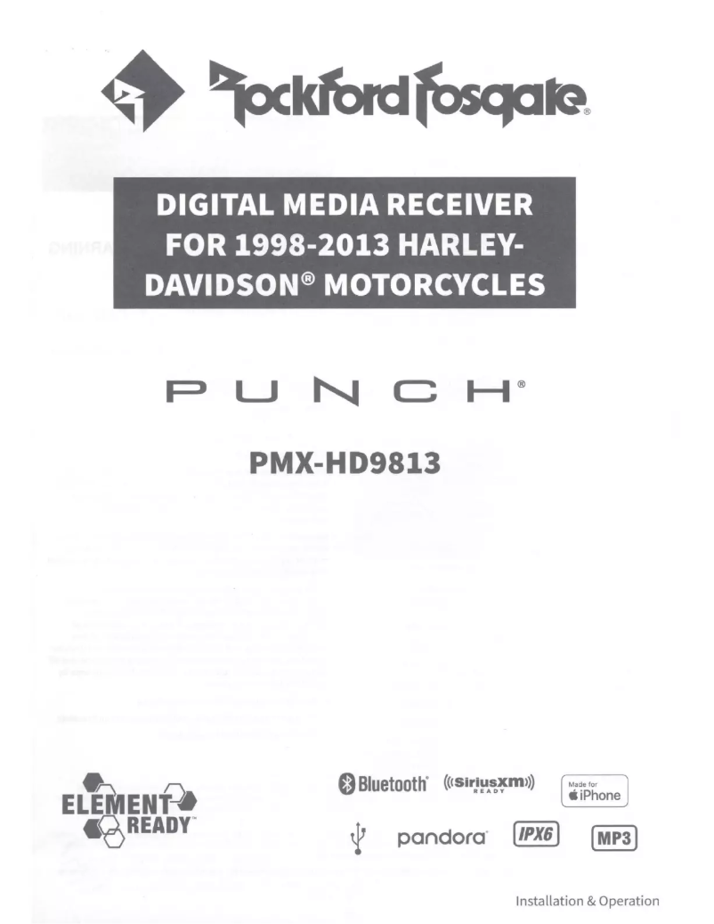 Page n°1 - Manuel utilisateur Rockford Fosgate HD9813SG-STAGE1