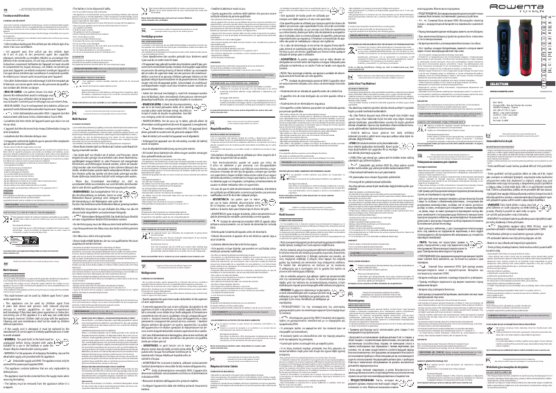 Page 1 de la notice Manuel utilisateur Rowenta Selectium 8-in-1 TN9400