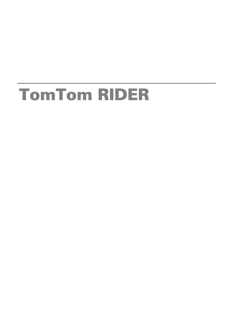 Imagen de la primera página del manual del dispositivo Rider