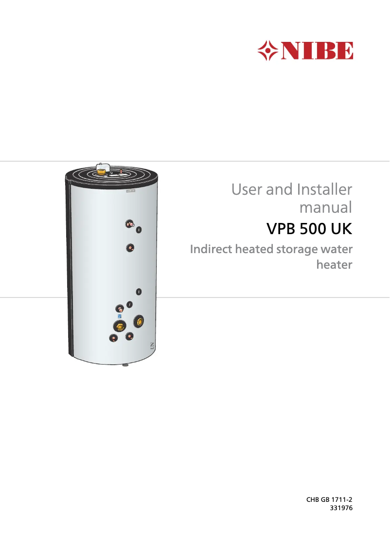 Página 1 del manual Guía de instalación Nibe VPB 1000