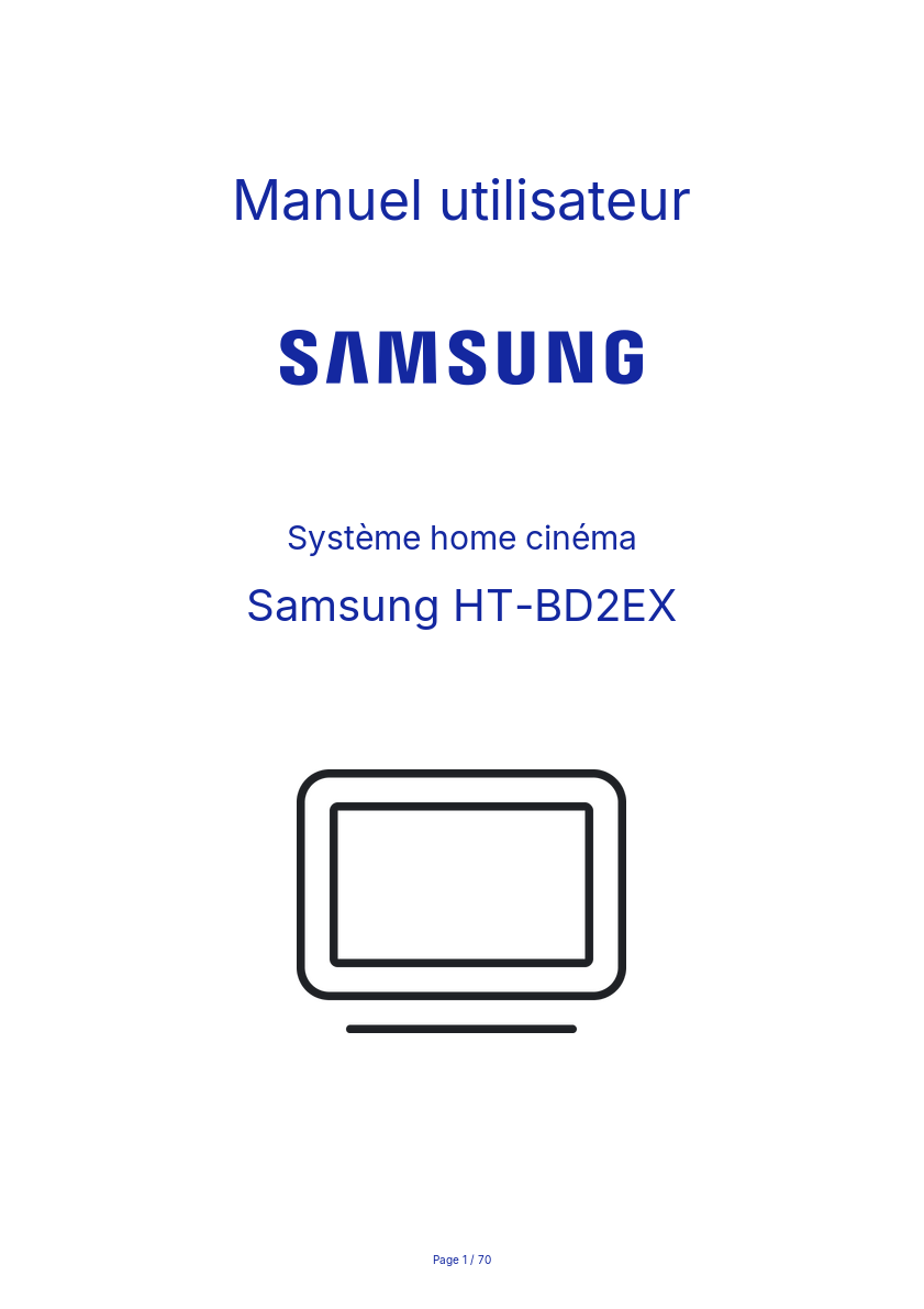 Page n°1 - Manuel utilisateur Samsung HT-BD2EX